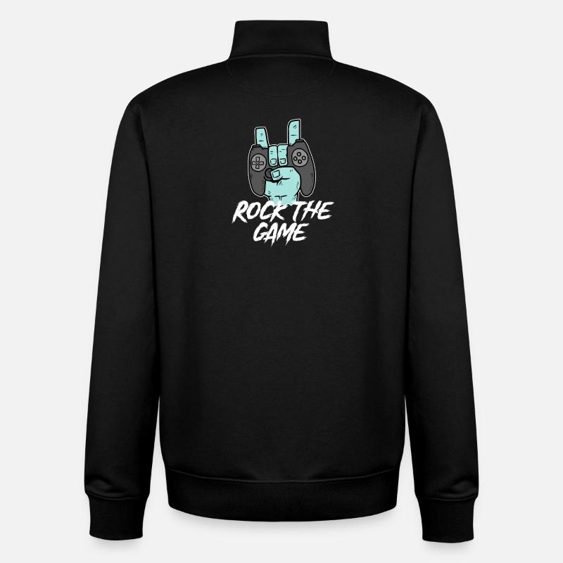 Gamer Saying Zocker Controller Game - Unisex Organic Zip Sweatshirt by Stanley/Stella - black