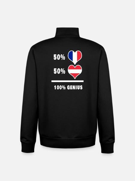 France and Austria Ingenious / Gift - Unisex Organic Zip Sweatshirt by Stanley/Stella - black
