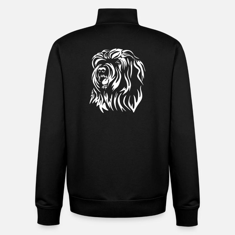 Bearded Collie Head "Black Edition" - Unisex Organic Zip Sweatshirt by Stanley/Stella - black