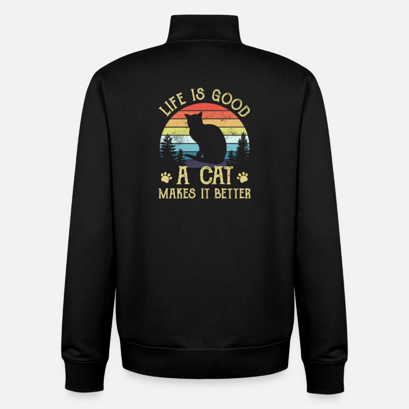 Cat Cats - Unisex Organic Zip Sweatshirt by Stanley/Stella - black