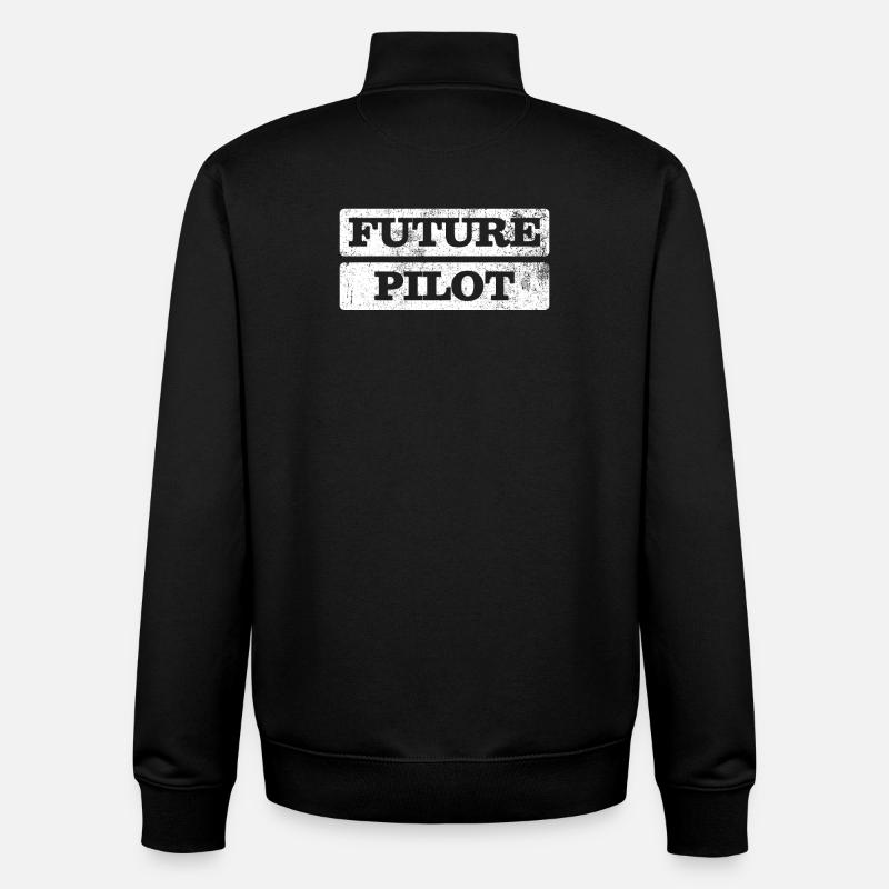 Pilote - Sweat zippé unisexe en coton bio Stanley/Stella - noir