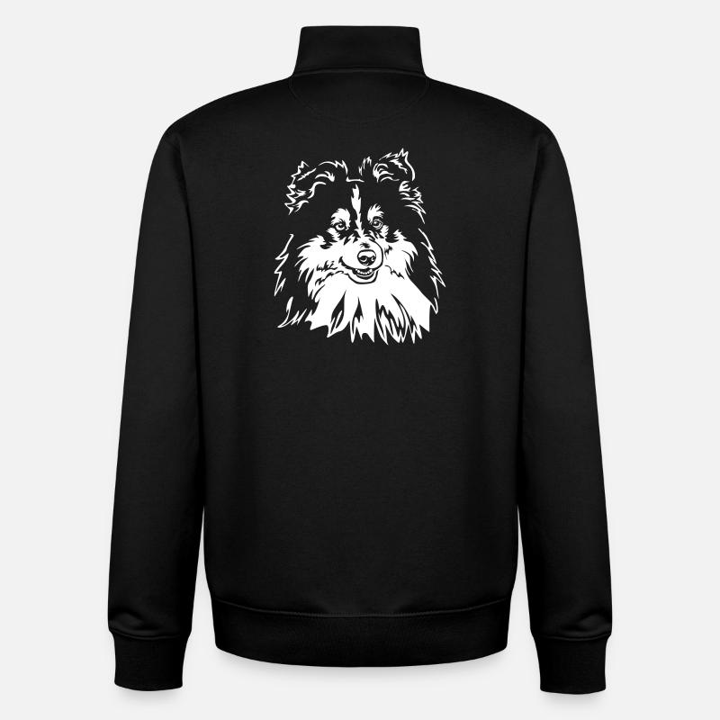 Sheltie Kopf "Black Edtion" - Unisex Organic Zip Sweatshirt von Stanley/Stella - Schwarz