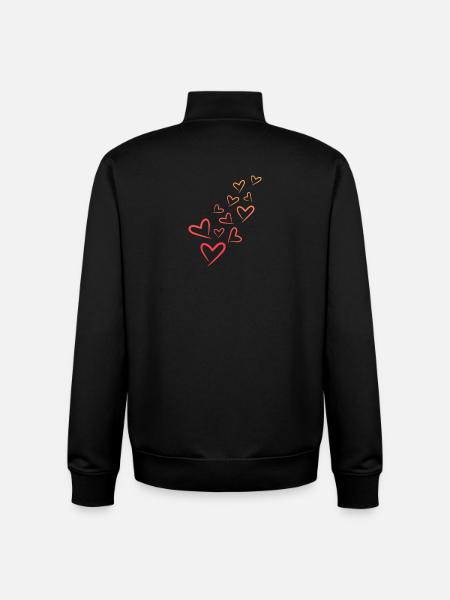 Herzchen Herz Muster - Unisex Organic Zip Sweatshirt von Stanley/Stella - Schwarz