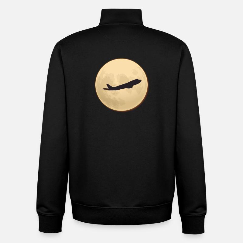 Silhouette jumbo contre la lune - Sweat zippé unisexe en coton bio Stanley/Stella - noir