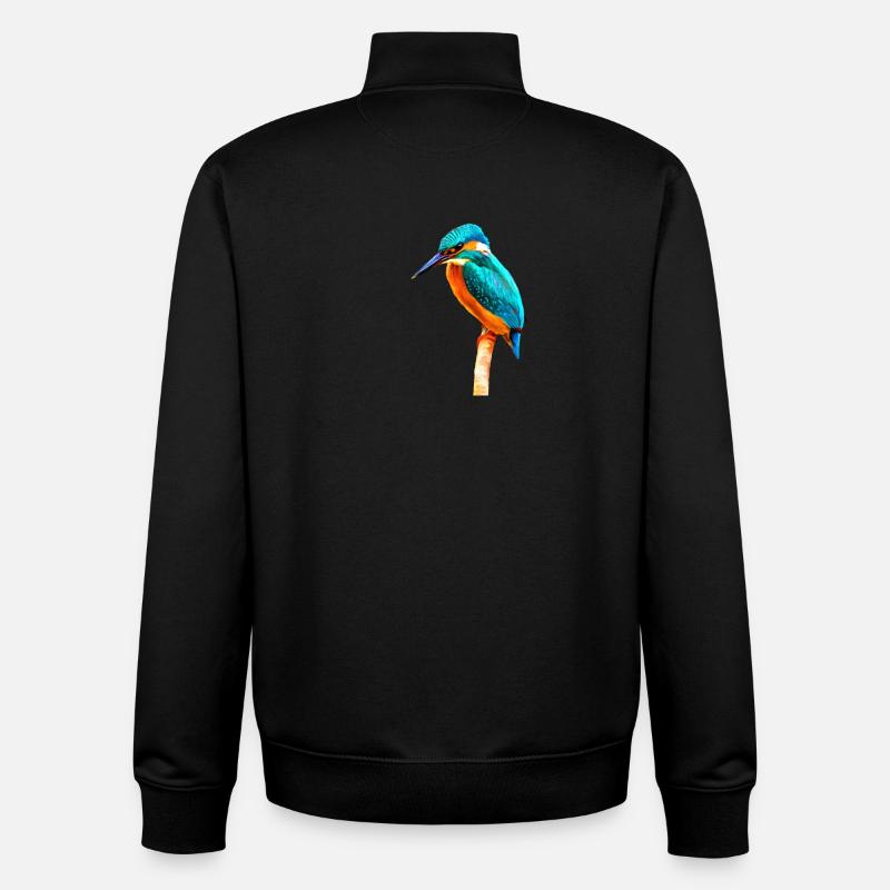 Kingfisher - Sweat zippé unisexe en coton bio Stanley/Stella - noir