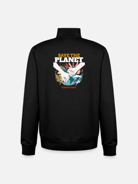 Save the Earth – Earth Day - Unisex Organic Zip Sweatshirt by Stanley/Stella - black