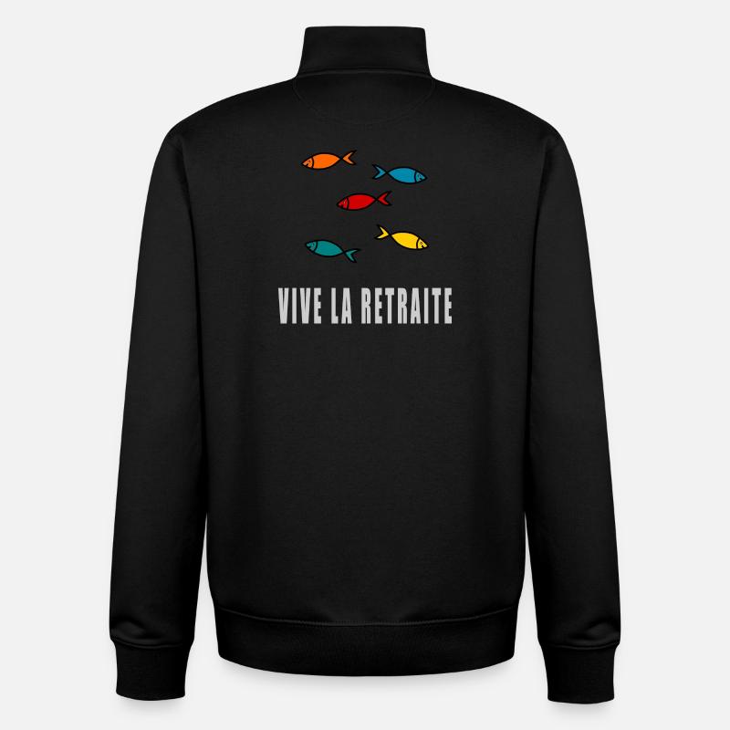 RETRAITE. BONNE RETRAITE. JOYEUSE RETRAITE - Sweat zippé unisexe en coton bio Stanley/Stella - noir