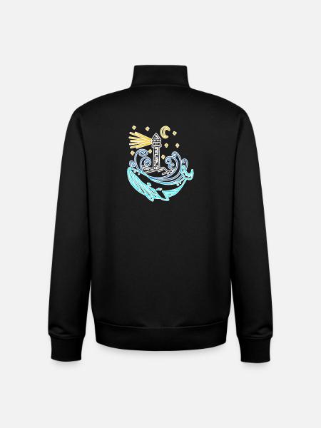 Lighthouse Coast Lake Sea - Unisex Organic Zip Sweatshirt by Stanley/Stella - black