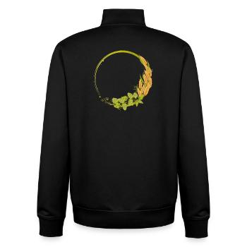 green hops and cereals frame - Unisex Organic Zip Sweatshirt by Stanley/Stella - black - Back - AI Model Male 185 light (185cm)