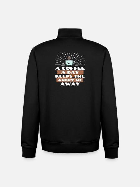 Joke Cool Funny Statement Coffee - Unisex Organic Zip Sweatshirt by Stanley/Stella - black
