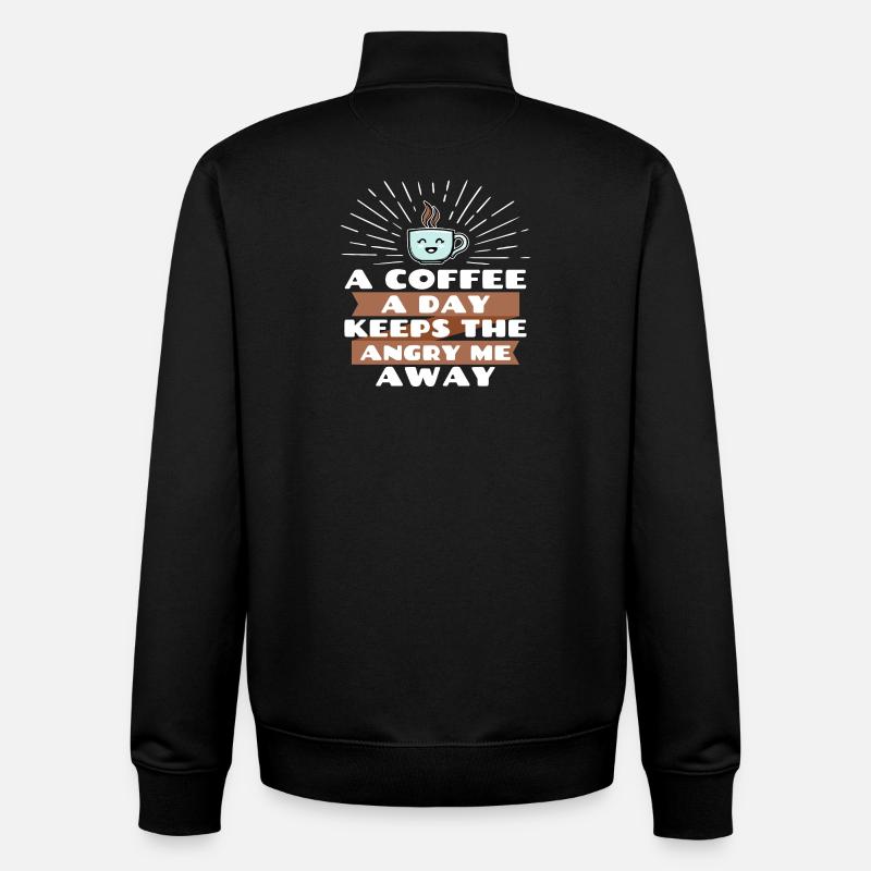 Joke Cool Funny Statement Coffee - Unisex Organic Zip Sweatshirt by Stanley/Stella - black