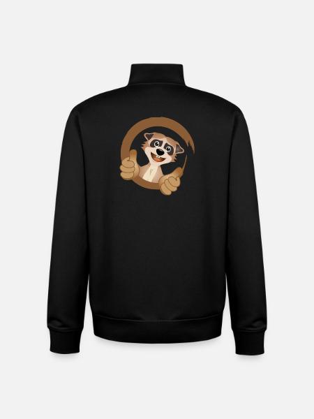 cool meerkat with thumbs up - Unisex Organic Zip Sweatshirt by Stanley/Stella - black