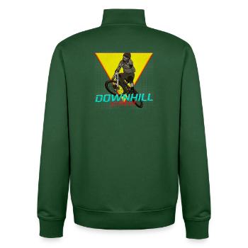 Motif extrême en descente - Sweat zippé unisexe en coton bio Stanley/Stella - vert bouteille - Dos - AI Model Male 185 dark (185cm)