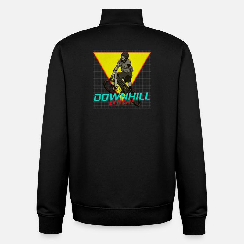 Motif extrême en descente - Sweat zippé unisexe en coton bio Stanley/Stella - noir