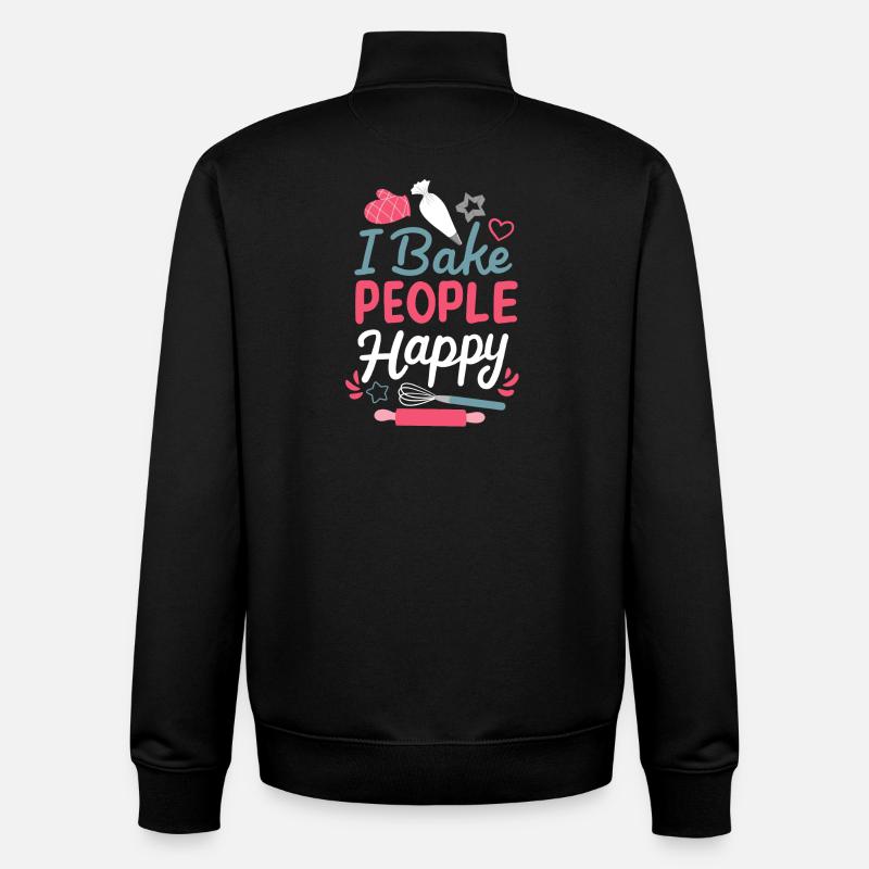 Backen Bäckerei Hobbybäcker - Unisex Organic Zip Sweatshirt von Stanley/Stella - Schwarz