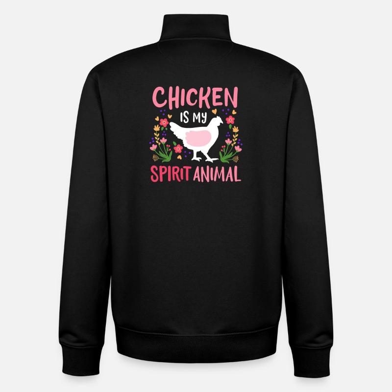 Poules Poules Élevage de poulets - Sweat zippé unisexe en coton bio Stanley/Stella - noir