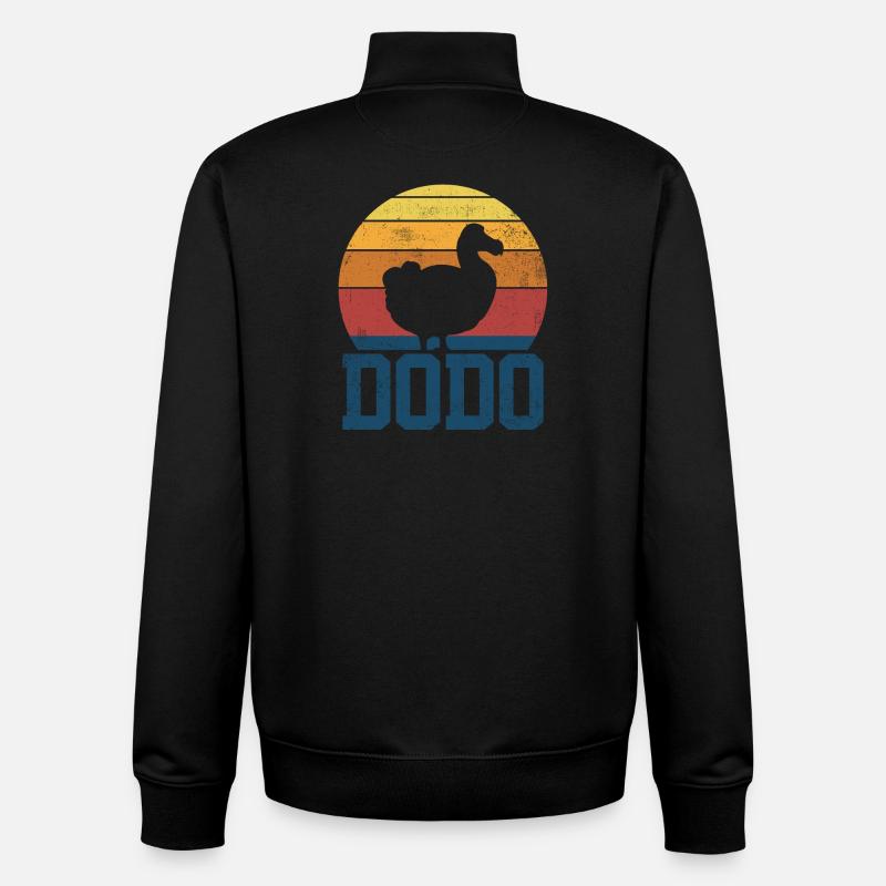 Dodo Oiseaux Birdwatcher Vintage - Sweat zippé unisexe en coton bio Stanley/Stella - noir