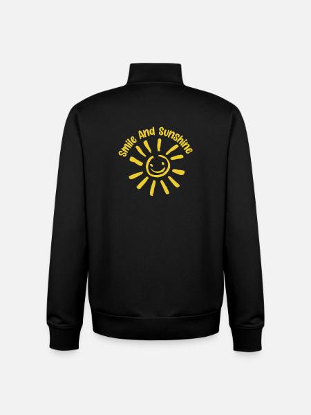 Smile And Sunshine Sunburst - Unisex Organic Zip Sweatshirt by Stanley/Stella - black