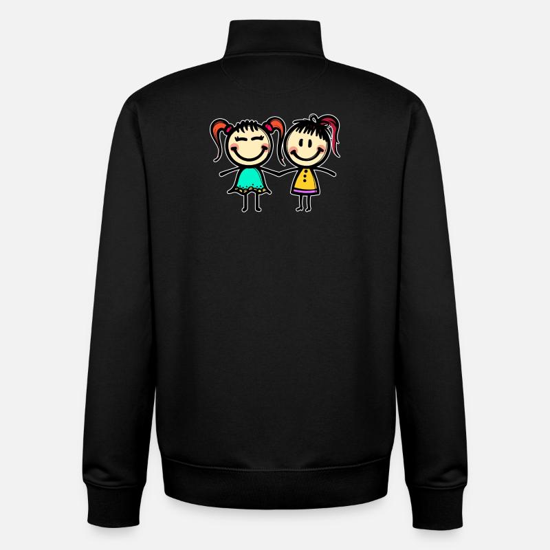 Freundin Beste Freunde - Unisex Organic Zip Sweatshirt von Stanley/Stella - Schwarz