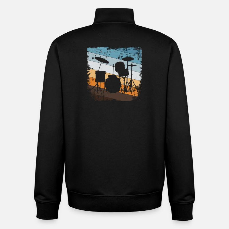 Drummers - Unisex Organic Zip Sweatshirt by Stanley/Stella - black