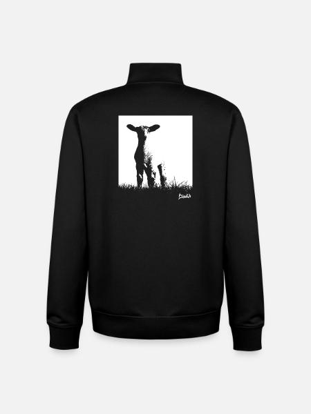 Ostfriesland-Kollektion: Deich-Lämmchen - Unisex Organic Zip Sweatshirt von Stanley/Stella - Schwarz