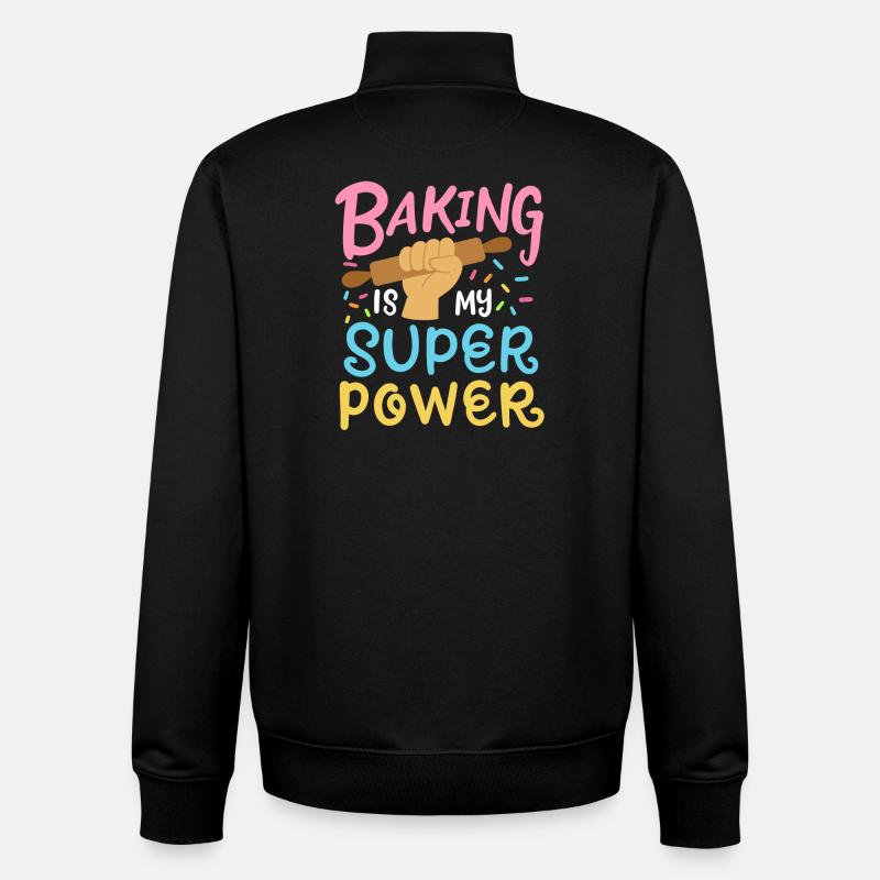 Baking Baker Rolling Pin - Unisex Organic Zip Sweatshirt by Stanley/Stella - black