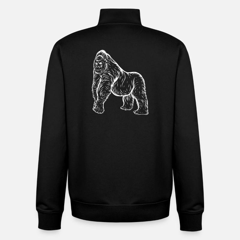 gorilla - Unisex Organic Zip Sweatshirt by Stanley/Stella - black