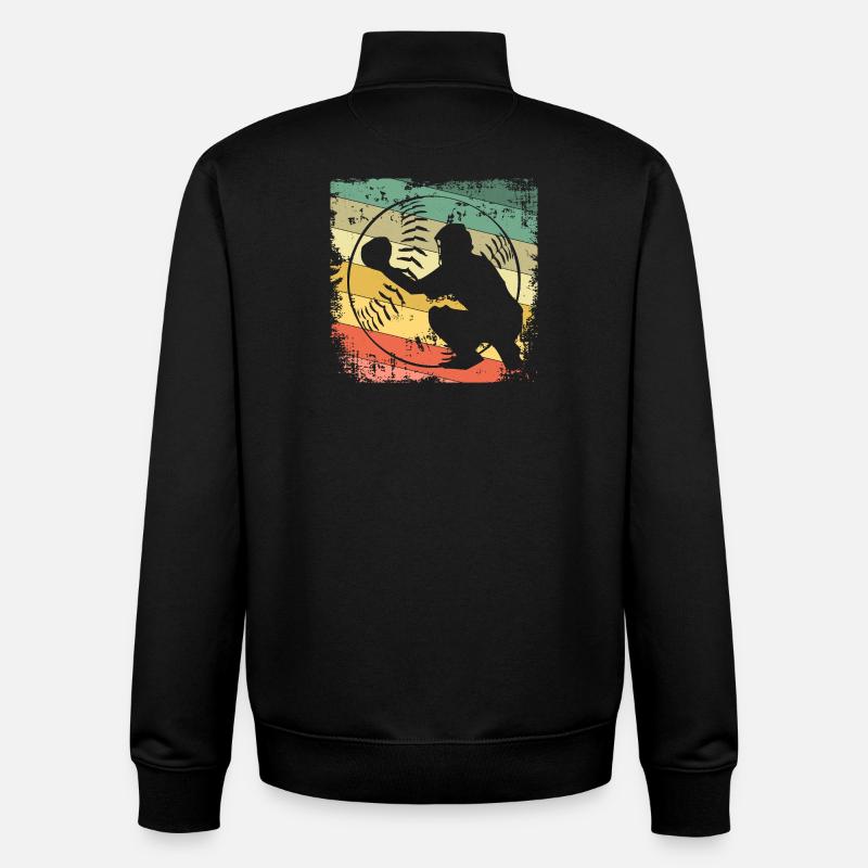Base-ball - Sweat zippé unisexe en coton bio Stanley/Stella - noir