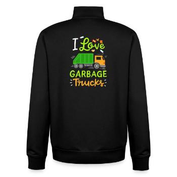 Garbage Truck Garbage Day - Unisex Organic Zip Sweatshirt by Stanley/Stella - black - Back - AI Model Male 185 light (185cm)