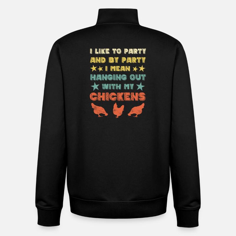 Poulet poules - Sweat zippé unisexe en coton bio Stanley/Stella - noir