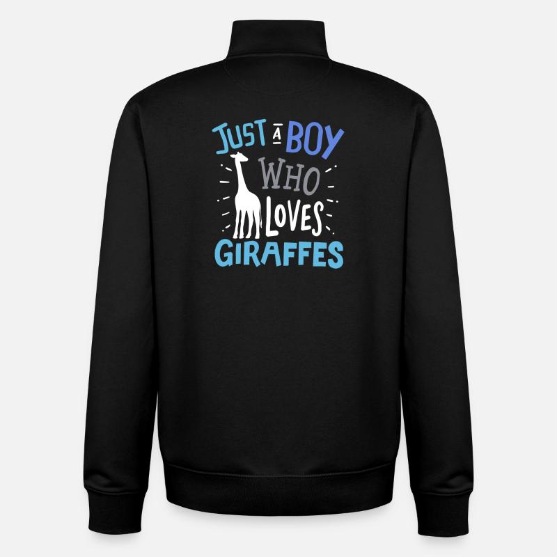 Girafes Girafe - Sweat zippé unisexe en coton bio Stanley/Stella - noir