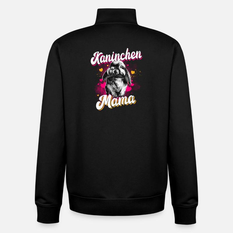 Kaninchen Mama - Unisex Organic Zip Sweatshirt von Stanley/Stella - Schwarz
