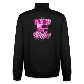 Truck driver Trucker Babe - Unisex Organic Zip Sweatshirt by Stanley/Stella - black - Back - AI Model Male 185 light (185cm)