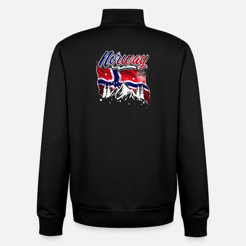 Norwegen - Unisex Organic Zip Sweatshirt von Stanley/Stella - Schwarz