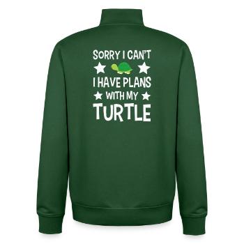 Tortues - Sweat zippé unisexe en coton bio Stanley/Stella - vert bouteille - Dos - AI Model Male 185 dark (185cm)