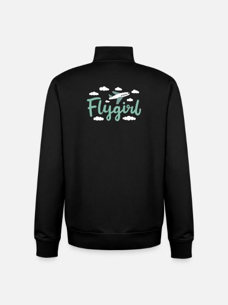 Pilot Girl Flugbegleiterin Flugzeug Luftfahrt - Unisex Organic Zip Sweatshirt von Stanley/Stella - Schwarz