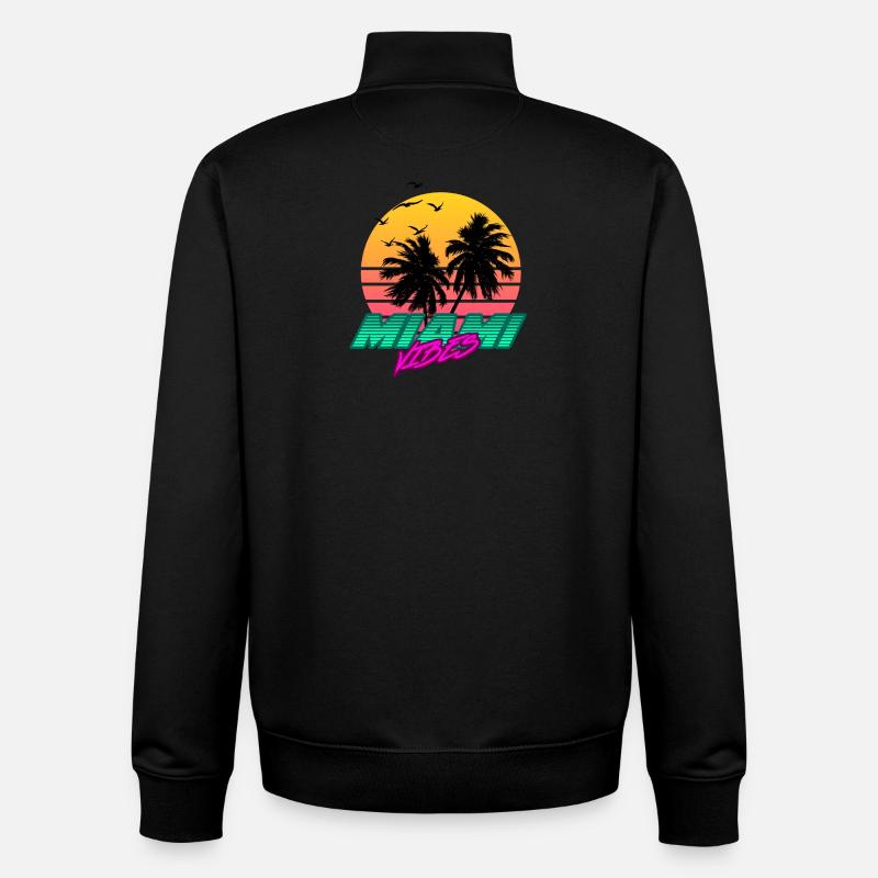 Miami Palm Trees - Unisex Organic Zip Sweatshirt von Stanley/Stella - Schwarz