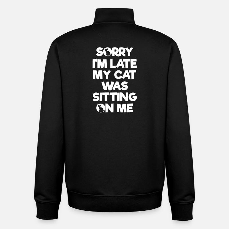 Chaton chat - Sweat zippé unisexe en coton bio Stanley/Stella - noir