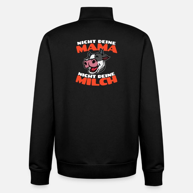 Kuh Vegan Statement Tierschutz - Unisex Organic Zip Sweatshirt von Stanley/Stella - Schwarz