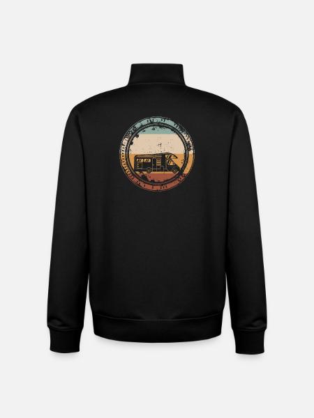 Camping Camper Van Motorhome - Unisex Organic Zip Sweatshirt by Stanley/Stella - black