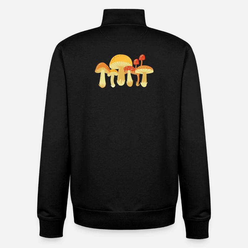 Mycologie des champignons - Sweat zippé unisexe en coton bio Stanley/Stella - noir