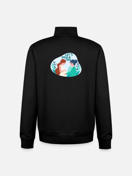 Doula Pregnant Obstetrician Let's Doula This - Unisex Organic Zip Sweatshirt by Stanley/Stella - black
