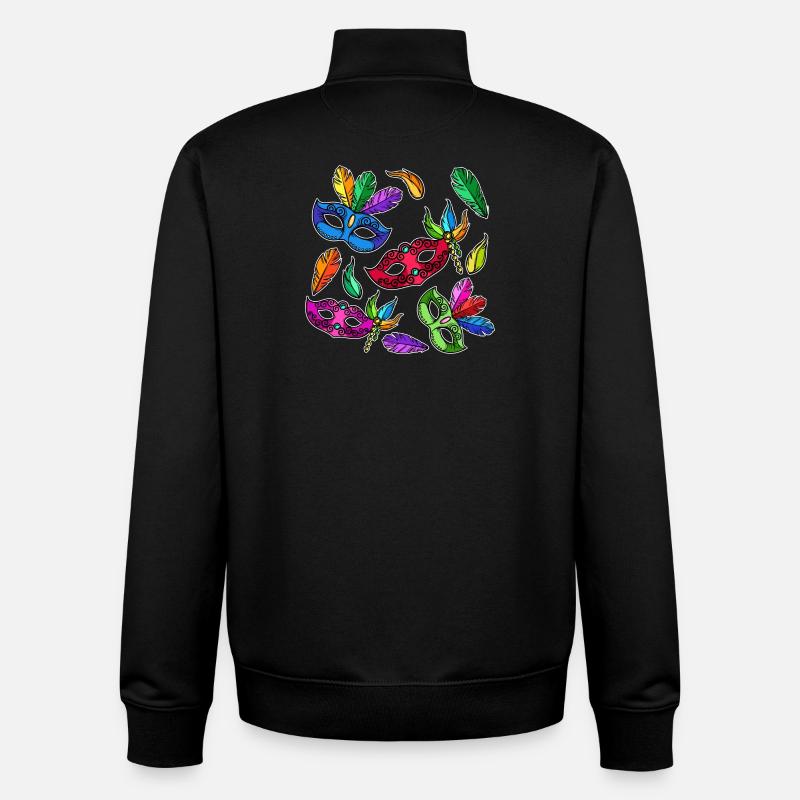 Costumes carnaval carnaval de carnaval - Sweat zippé unisexe en coton bio Stanley/Stella - noir