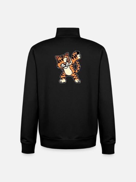 Animal Wildlife Cool Tiger - Unisex Organic Zip Sweatshirt by Stanley/Stella - black