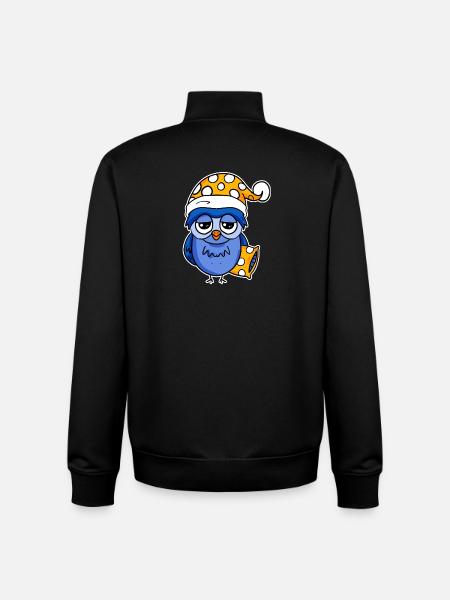Early riser owl sleeping - Unisex Organic Zip Sweatshirt by Stanley/Stella - black