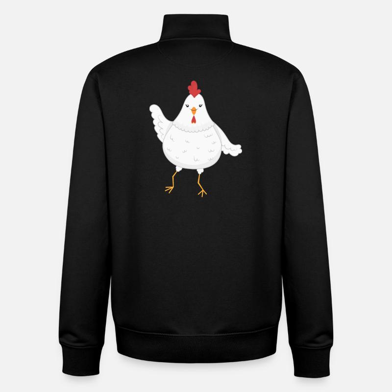 Poulet poules - Sweat zippé unisexe en coton bio Stanley/Stella - noir