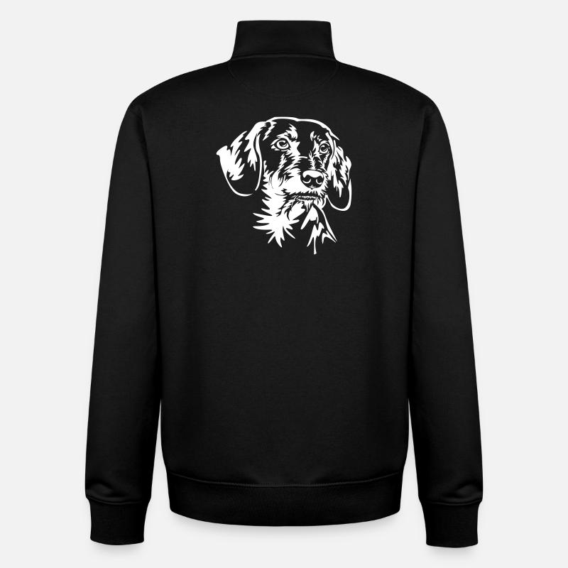 Dachshund head "Black Edition" - Unisex Organic Zip Sweatshirt by Stanley/Stella - black