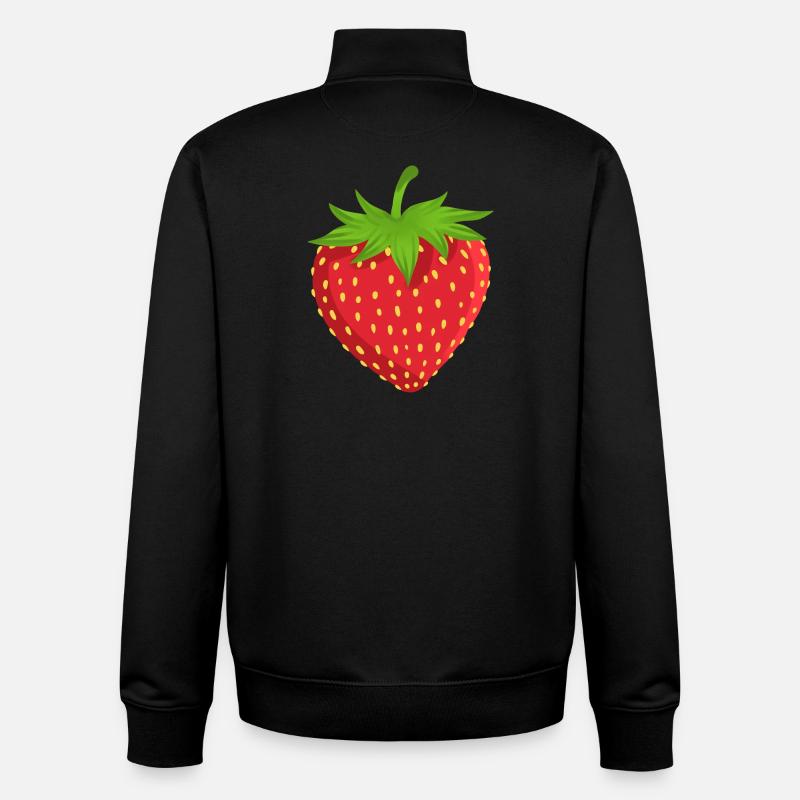 Erdbeere Obst - Unisex Organic Zip Sweatshirt von Stanley/Stella - Schwarz
