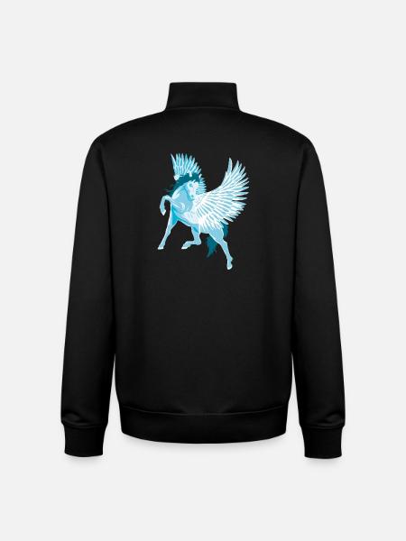 Pegasus Greek Mythology Winged Horse - Unisex Organic Zip Sweatshirt by Stanley/Stella - black