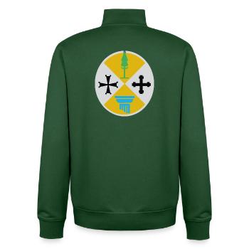 Calabre Italie - Sweat zippé unisexe en coton bio Stanley/Stella - vert bouteille - Dos - AI Model Male 185 dark (185cm)